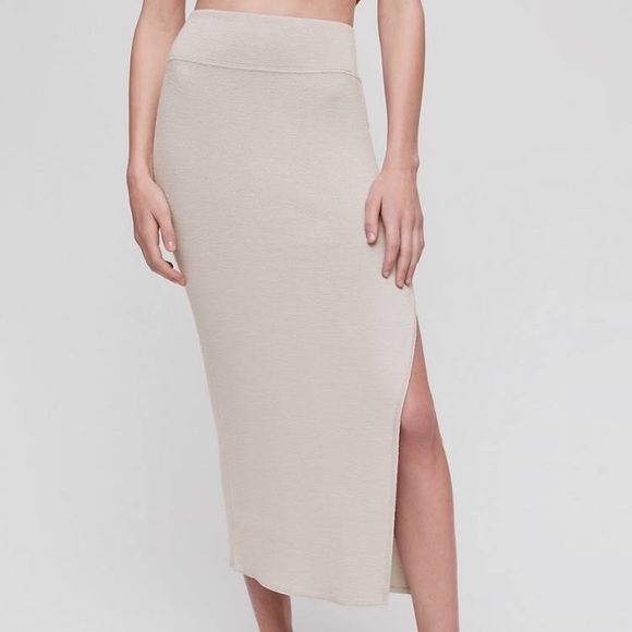 Aritzia Wilfred Free Ashen MIDI Knit Skirt - Picture 1 of 2